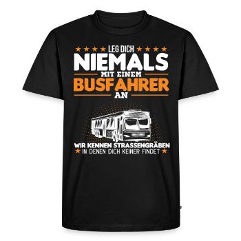 Bus Fahren Busfahren Busfahrer - Männer Premium Bio T-Shirt - Schwarz - Vorne - Nico (187cm)
