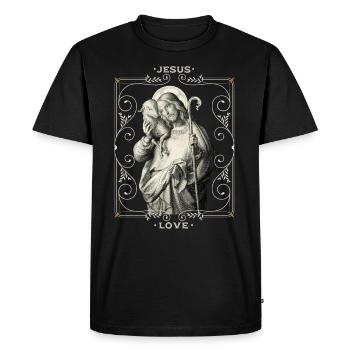 Jesus, Jesus Christ - Men's Premium Organic T-Shirt - black - Front - Nico (187cm)