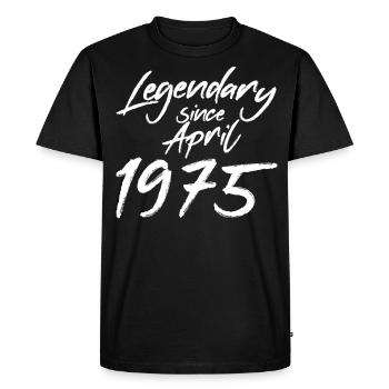 Millésime avril 1975 - T-shirt Premium bio Homme - noir - Devant - Nico (187cm)