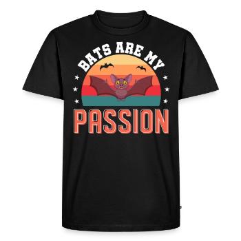 Bats bat saying bat - Men's Premium Organic T-Shirt - black - Front - Nico (187cm)
