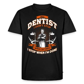 Saying DentistRy Gift - Men's Premium Organic T-Shirt - black - Front - Nico (187cm)