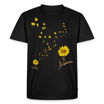 Soleil Fleur fleur tournesol - T-shirt Premium bio Homme - noir - Devant - Nico (187cm)
