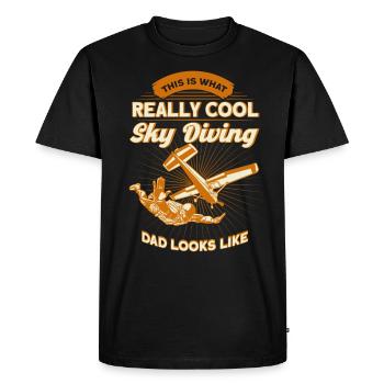 Skydive Fallschirmspringen Papa Geschenk - Männer Premium Bio T-Shirt - Schwarz - Vorne - Nico (187cm)