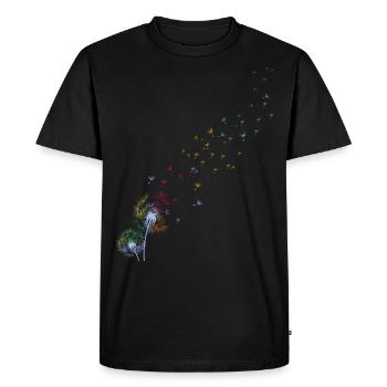 Vintage Flower Nature Wild Herbs Tattoo - Men's Premium Organic T-Shirt - black - Front - Nico (187cm)