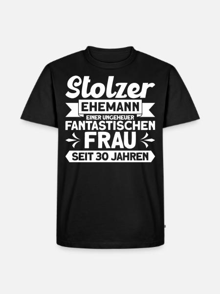 Ehepaar Ehemann Perlenhochzeit Geschenk - Männer Premium Bio T-Shirt - Schwarz
