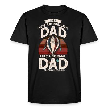 Papa Ballon air chaud Cadeau - T-shirt Premium bio Homme - noir - Devant - Nico (187cm)