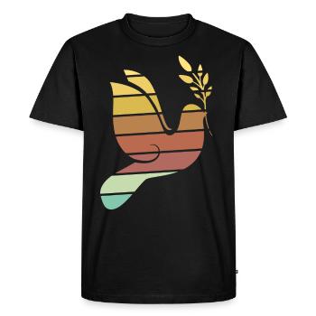 Colombe de la Paix Christianisme - T-shirt Premium bio Homme - noir - Devant - Nico (187cm)