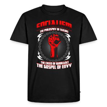 Capitaliste citation anti socialisme cadeau - T-shirt Premium bio Homme - noir - Devant - Nico (187cm)