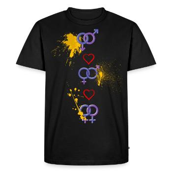 Symbol - Männer Premium Bio T-Shirt - Schwarz - Vorne - Nico (187cm)