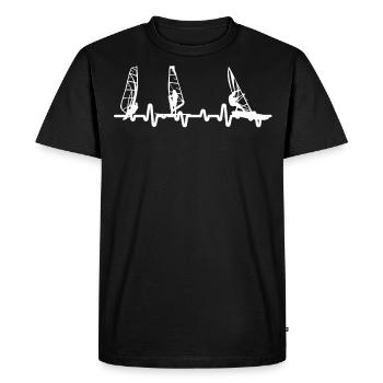 Battements de windsurf Surf sur le cœur Surf - T-shirt Premium bio Homme - noir - Devant - Nico (187cm)
