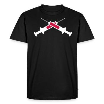 syringe - Men's Premium Organic T-Shirt - black - Front - Nico (187cm)