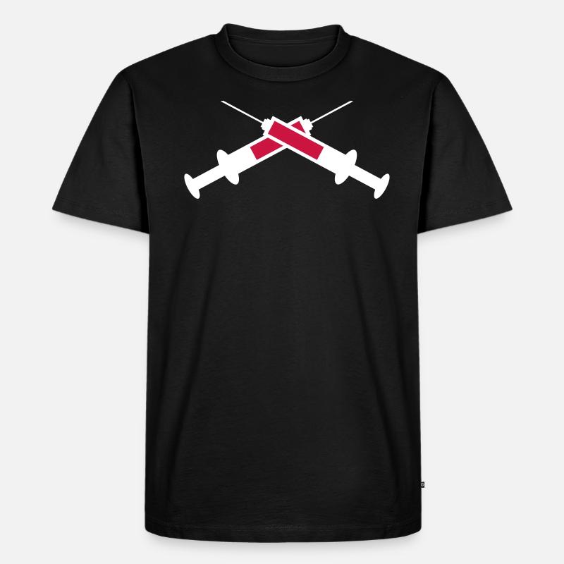 Spritze - Männer Premium Bio T-Shirt - Schwarz