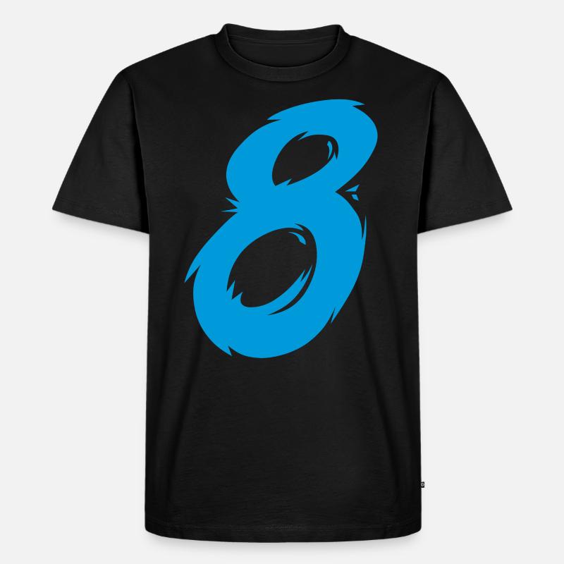 Zahl 8 - Männer Premium Bio T-Shirt - Schwarz