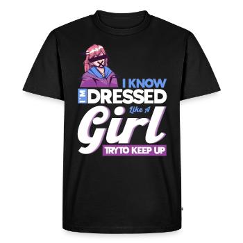 Crossdressing Anime Femboy - Men's Premium Organic T-Shirt - black - Front - Nico (187cm)