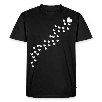 Cœurs - T-shirt Premium bio Homme - noir - Devant - Nico (187cm)
