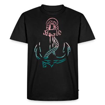Ancre mer mer - T-shirt Premium bio Homme - noir - Devant - Nico (187cm)