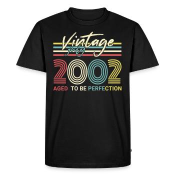 born in July 2002 - Men's Premium Organic T-Shirt - black - Front - Nico (187cm)