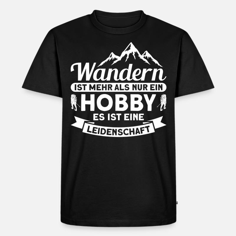 Wanderer Berge Wandern Geschenk - Männer Premium Bio T-Shirt - Schwarz