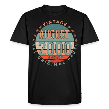 In August 2000 Vintage Gift Idea - Men's Premium Organic T-Shirt - black - Front - Nico (187cm)