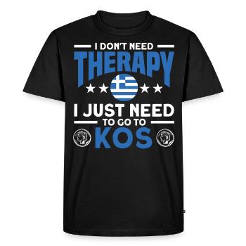 Greek Kos Greece Gift - Men's Premium Organic T-Shirt - black - Front - Nico (187cm)
