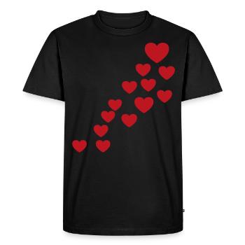 Coeurs rouges - T-shirt Premium bio Homme - noir - Devant - Nico (187cm)