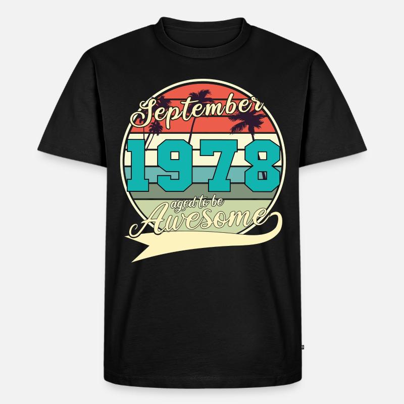 September 1978 Geschenkidee - Männer Premium Bio T-Shirt - Schwarz