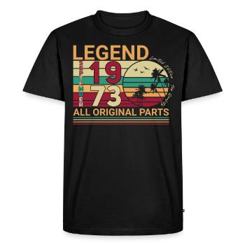 1973 In September Retro Gift - Men's Premium Organic T-Shirt - black - Front - Nico (187cm)