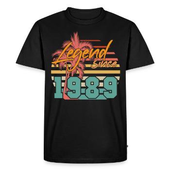 Legend 1989 Vintage - Men's Premium Organic T-Shirt - black - Front - Nico (187cm)