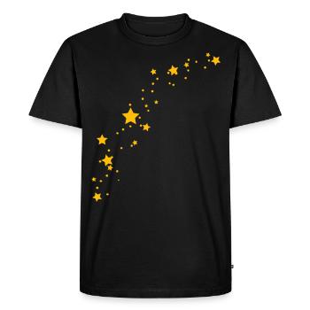 Gold Yellow Stars - Men's Premium Organic T-Shirt - black - Front - Nico (187cm)