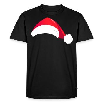 Bonnet rouge de Noël - T-shirt Premium bio Homme - noir - Devant - Nico (187cm)