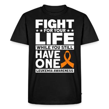Patient Leukemia Gift - Men's Premium Organic T-Shirt - black - Front - Nico (187cm)