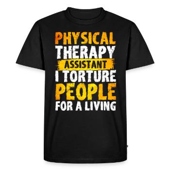Physiothérapie Thérapeute Physiothérapeute Cadeau - T-shirt Premium bio Homme - noir - Devant - Nico (187cm)