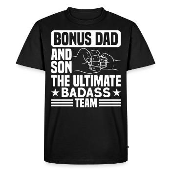Stepfather Bonus Papa Bonus Father Gift - Men's Premium Organic T-Shirt - black - Front - Nico (187cm)