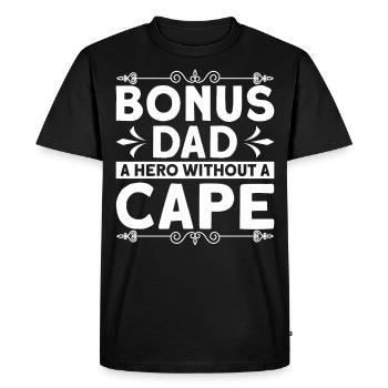Bonus Father Stepfather Bonus Papa Gift - Men's Premium Organic T-Shirt - black - Front - Nico (187cm)