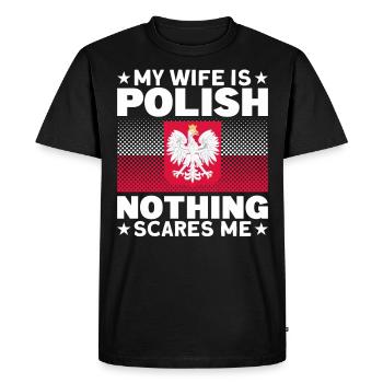 Pole Polish Flag Poland Gift - Men's Premium Organic T-Shirt - black - Front - Nico (187cm)