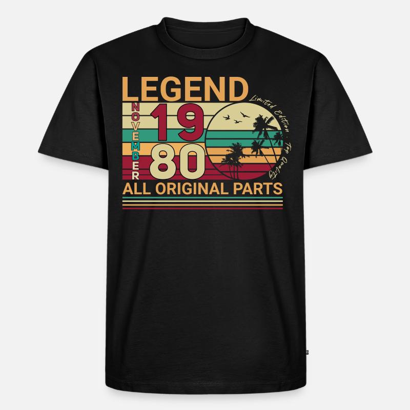 Geschenkidee Legende 1980 November - Männer Premium Bio T-Shirt - Schwarz