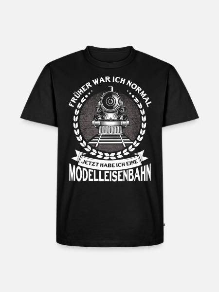 Modellbauer Modellbahn Modelleisenbahn Geschenk - Männer Premium Bio T-Shirt - Schwarz