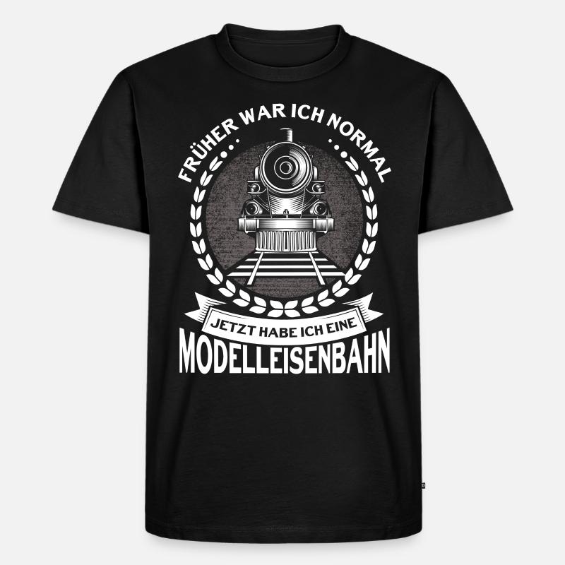 Modellbauer Modellbahn Modelleisenbahn Geschenk - Männer Premium Bio T-Shirt - Schwarz