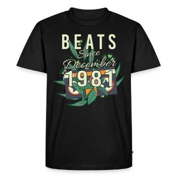 Gift idea Retro 1981 In December - Men's Premium Organic T-Shirt - black - Front - Nico (187cm)