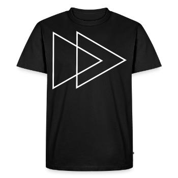 Double Triangle White - Men's Premium Organic T-Shirt - black - Front - Nico (187cm)