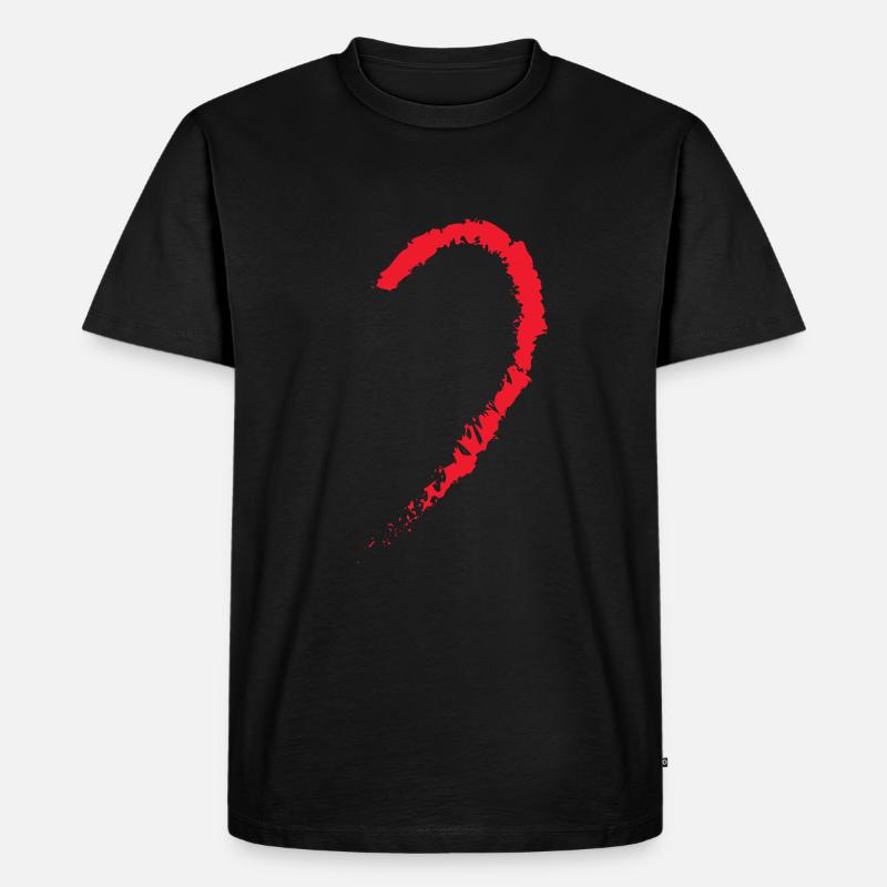 Rotes Halbes Herz Geschenkidee - Männer Premium Bio T-Shirt - Schwarz