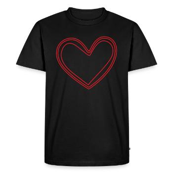 Red Heart Gift Idea - Men's Premium Organic T-Shirt - black - Front - Nico (187cm)