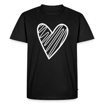 Idée cadeau White Heart - T-shirt Premium bio Homme - noir - Devant - Nico (187cm)