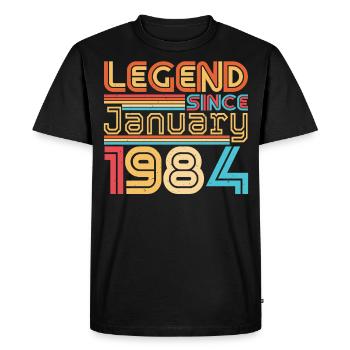 Né en 1984 Janvier Millésime - T-shirt Premium bio Homme - noir - Devant - Nico (187cm)