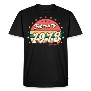 Février 1973 Vintage Limited - T-shirt Premium bio Homme - noir - Devant - Nico (187cm)
