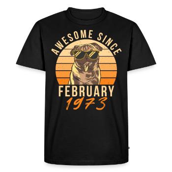 Février 1973 Retro - T-shirt Premium bio Homme - noir - Devant - Nico (187cm)
