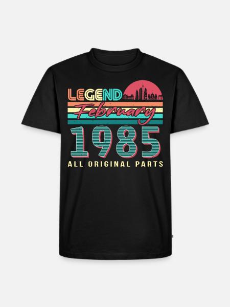 Né en février 1985 Retro - T-shirt Premium bio Homme - noir
