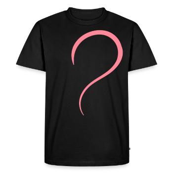 Demi-cœur rose - T-shirt Premium bio Homme - noir - Devant - Nico (187cm)