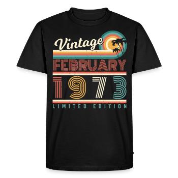 Février 1973 Retro Limited - T-shirt Premium bio Homme - noir - Devant - Nico (187cm)
