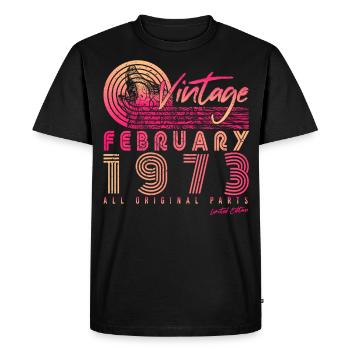 1973 Février Limited Retro - T-shirt Premium bio Homme - noir - Devant - Nico (187cm)